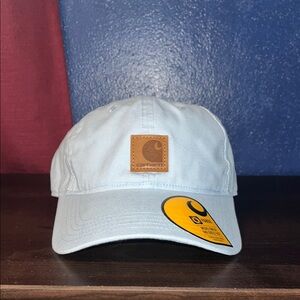 Carhartt Sky Blue Cap with Leather Patch